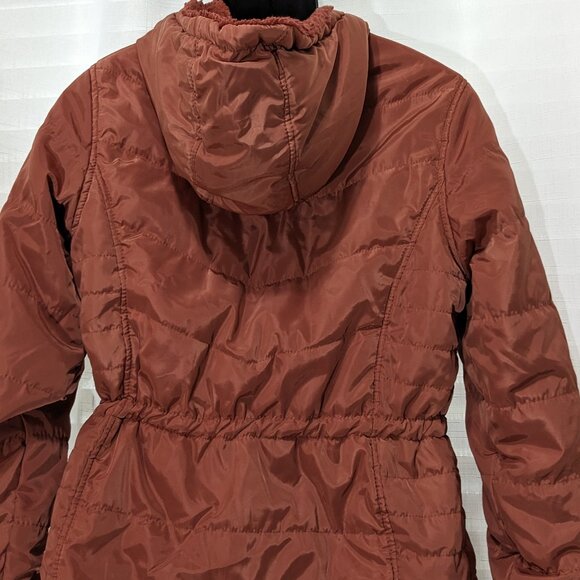 BEBE Women's Winter Coat Reversible Faux Fur Lined Anorak Parka Puffer Jacket - Picture 10 of 16